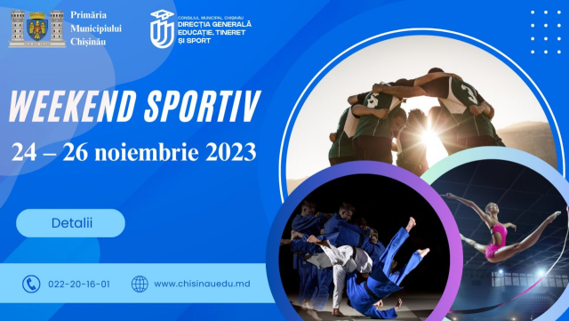 Evenimente sportive organizate cu suportul municipalității, în weekend-ul 24-26 noiembrie 2023